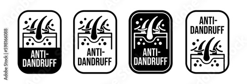 100% natural, anti dandruff logo icon for shampoo or hair oil design.