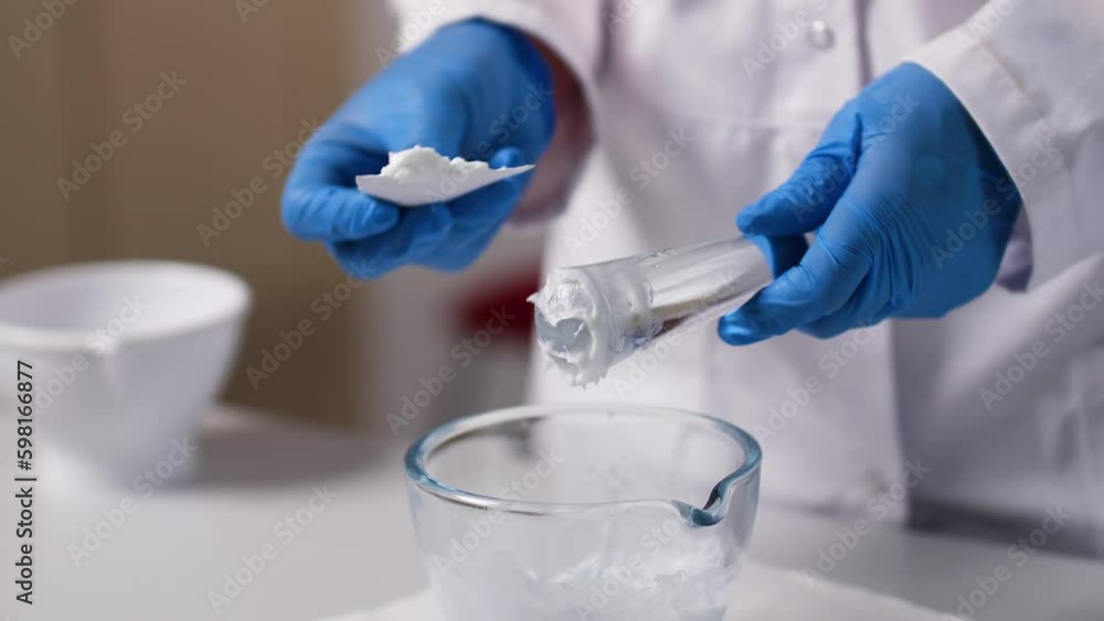 A cream is mixed by an Pharmaceutical assistant A cream is mixed by an Pharmaceutical assistant