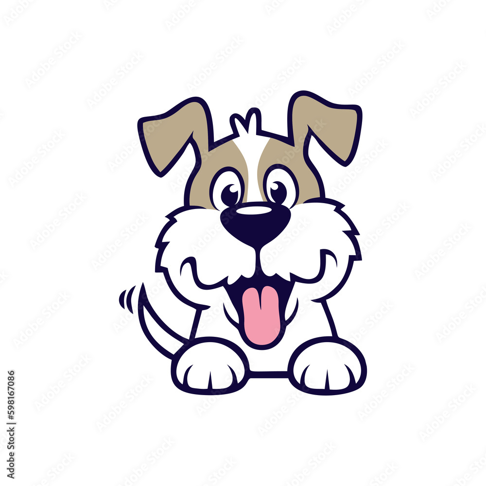 a cute dog illustration vector logo a cute dog illustration vector logo