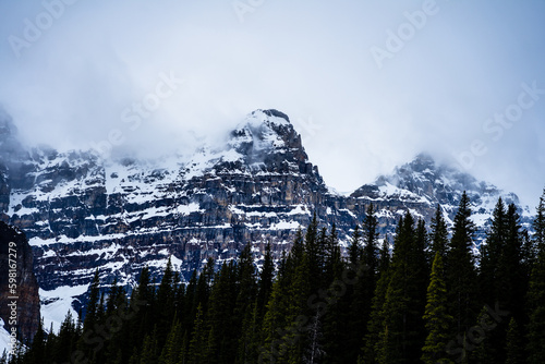 snow covered mountains