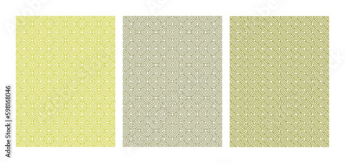 Set of chinese and japanese rounded texture isolated on white background. Geometric seamless pattern design.