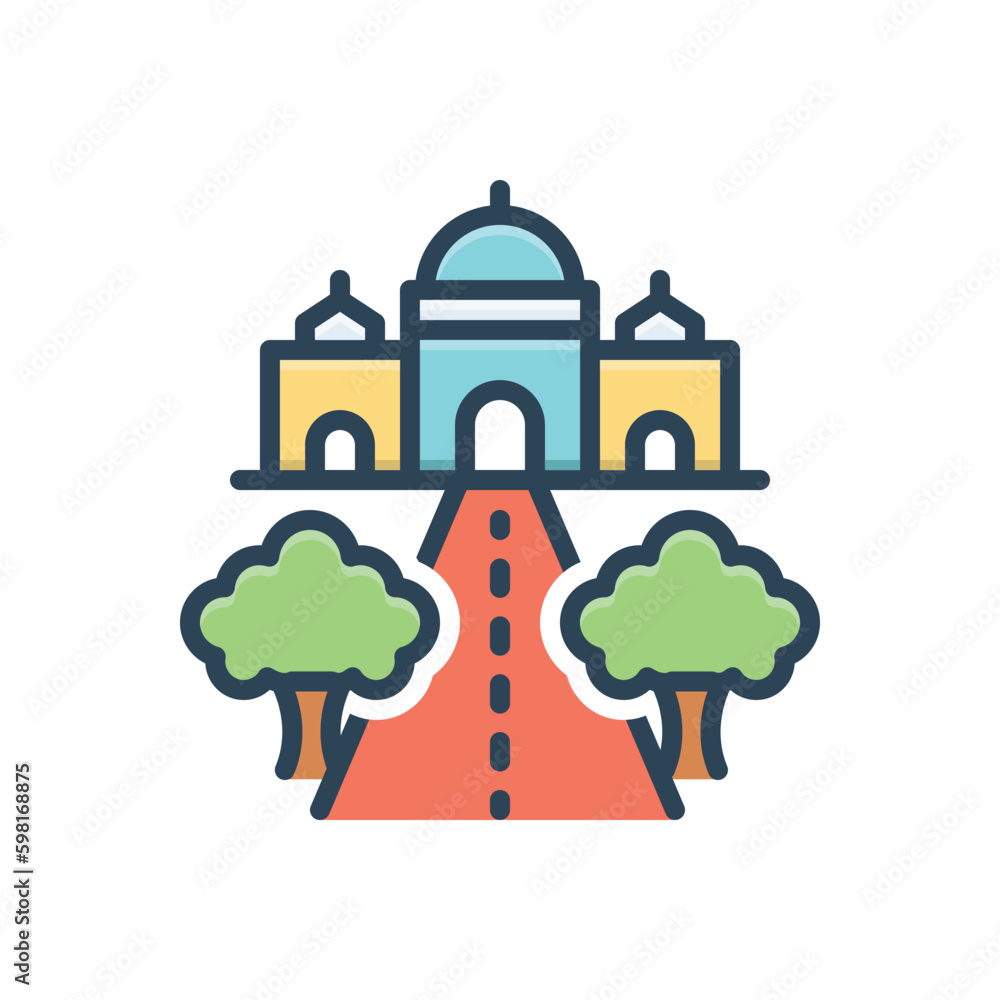 Color illustration icon for boulevard 