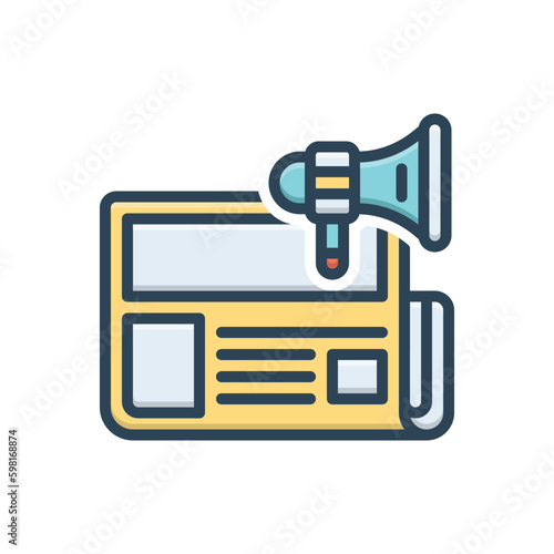 Color illustration icon for latest 