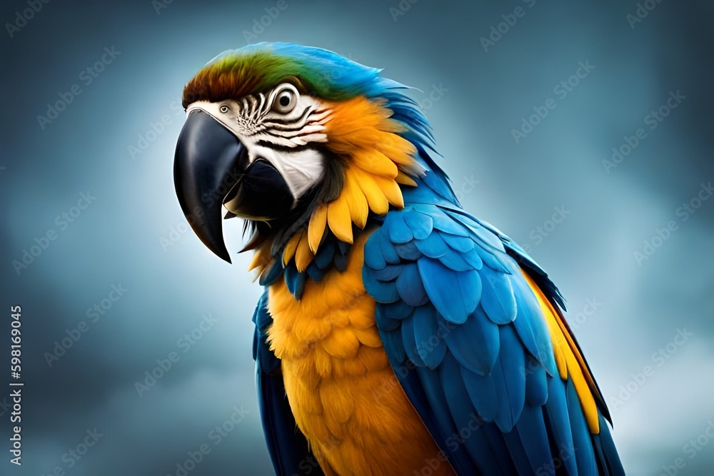 blue and yellow macaw