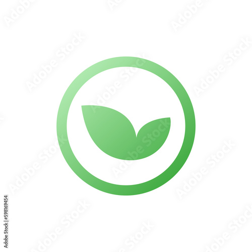 Green tech logo with a leaf logo icon vector illustration