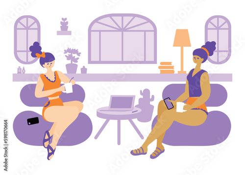 trip_travel_girls_relax time：ルームウェアでリラックスタイムを過ごす女性たち