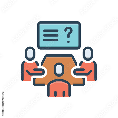 Color illustration icon for discussions 