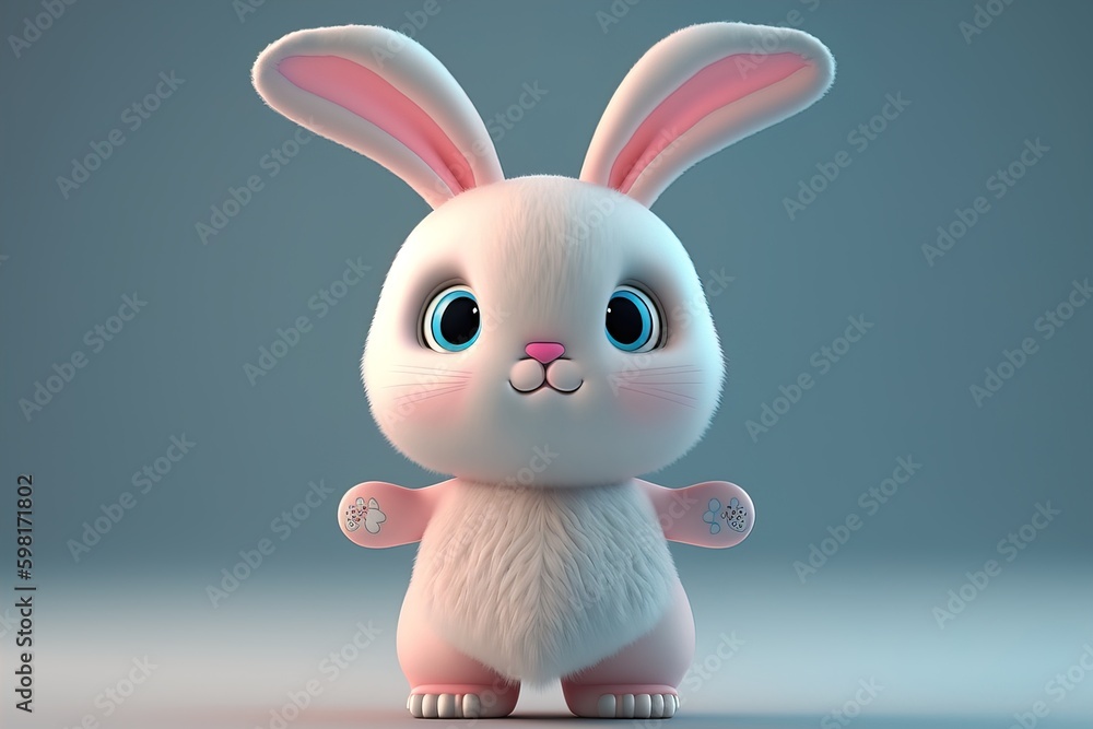 Obraz premium White rabbit easter is cute cartoon design
