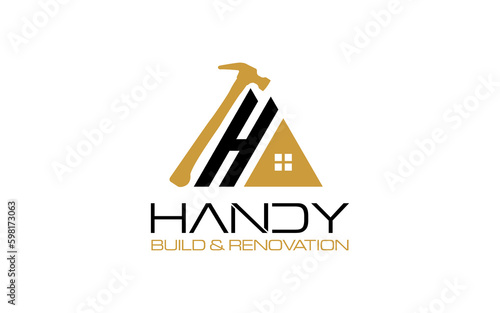 Illustration vector graphic of construction, home repair, and Building renovation concept logo design template.