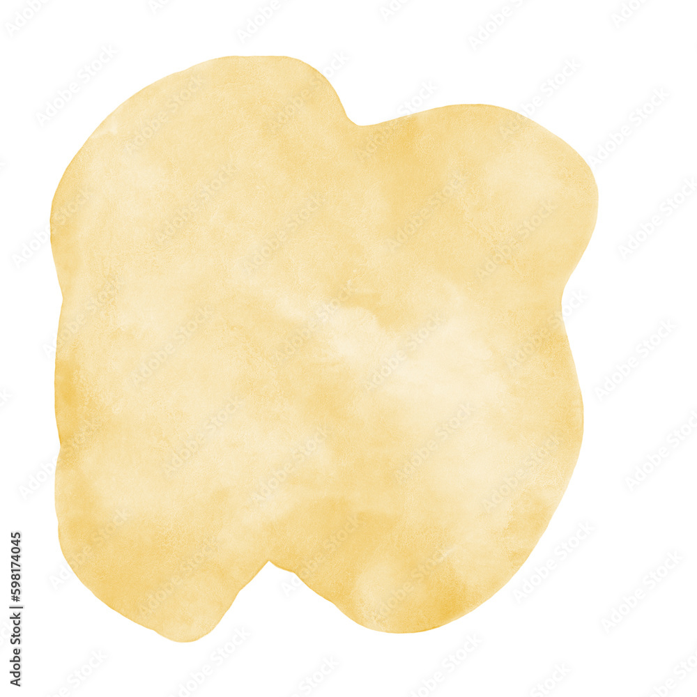 Yellow Watercolor Shapes Elements