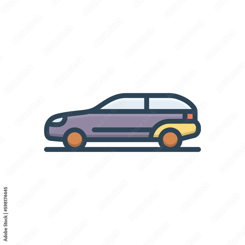 Color illustration icon for car transport 