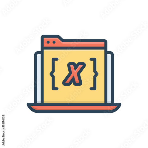 Color illustration icon for variables 
