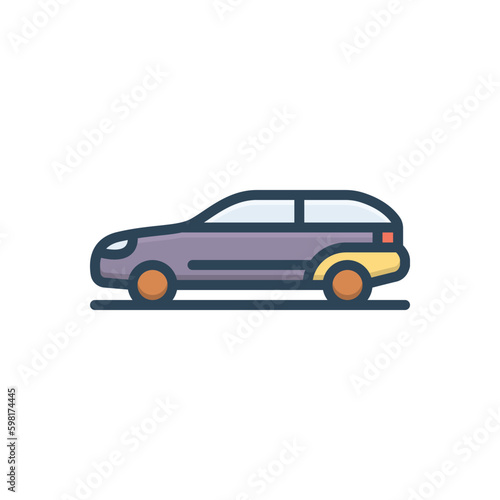 Fototapeta Naklejka Na Ścianę i Meble -  Color illustration icon for car transport 