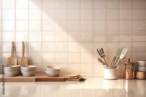 modern beige kitchen countertop