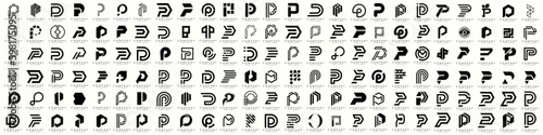 mega collection letters P logo design. modern creative monogram icon design inspiration.