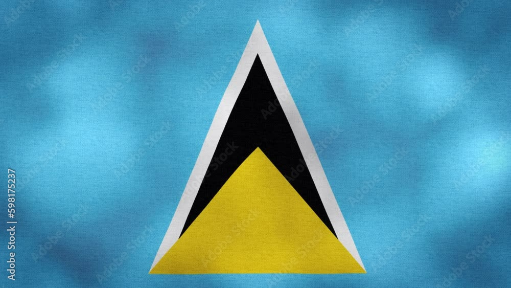 Waving Flag of Saint Lucia video background with vintage vignette overlay effect. Realistic Slow Motion Waving Flag of Saint Lucia video background with vintage vignette overlay effect. Realistic Slow Motion