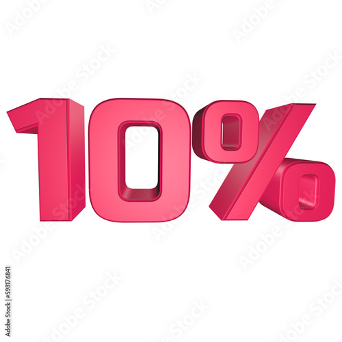 10% sale text with 3D rendering 