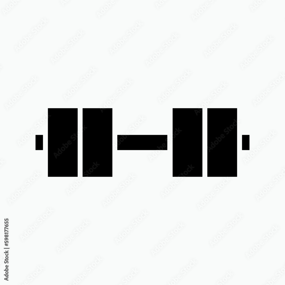 Barbell Icon. Bodybuilding Tool Symbol - Vector. Barbell Icon. Bodybuilding Tool Symbol - Vector.