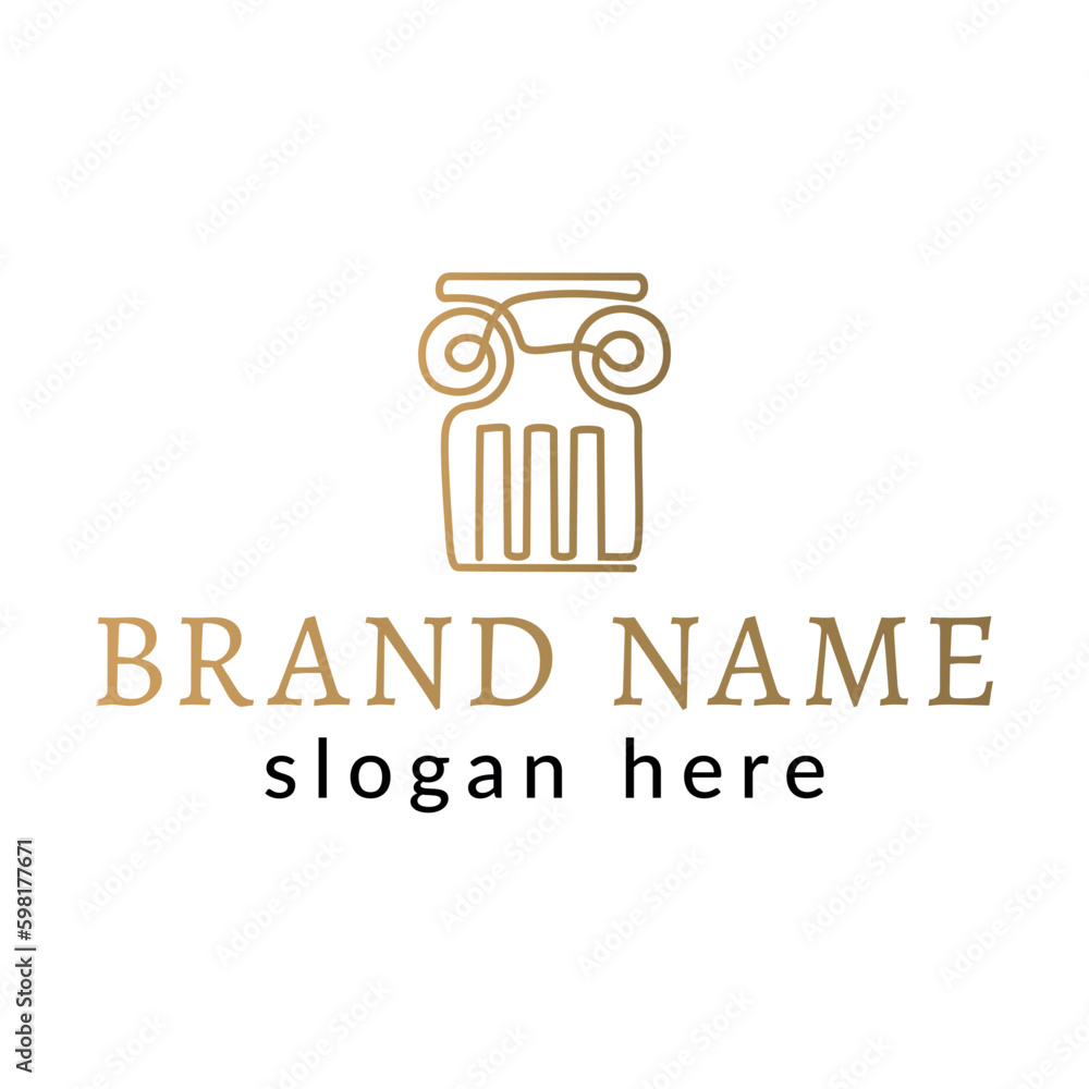 antique column linear icon logo for law firms, courts, universities, museums and art antique column linear icon logo for law firms, courts, universities, museums and art