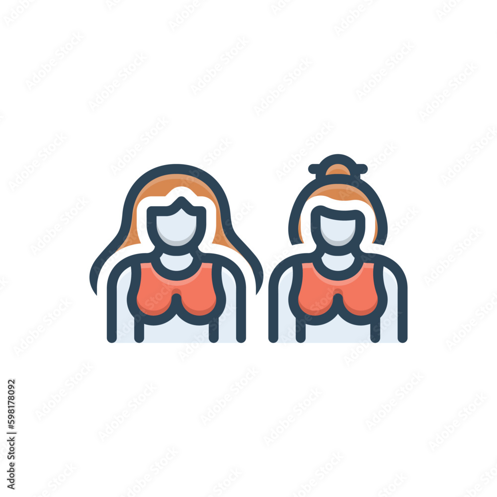 Fototapeta premium Color illustration icon for babes 