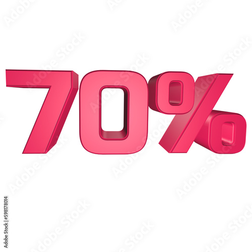 70% off discount 3D rendering design for sale marketing text