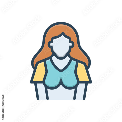 Color illustration icon for babes 