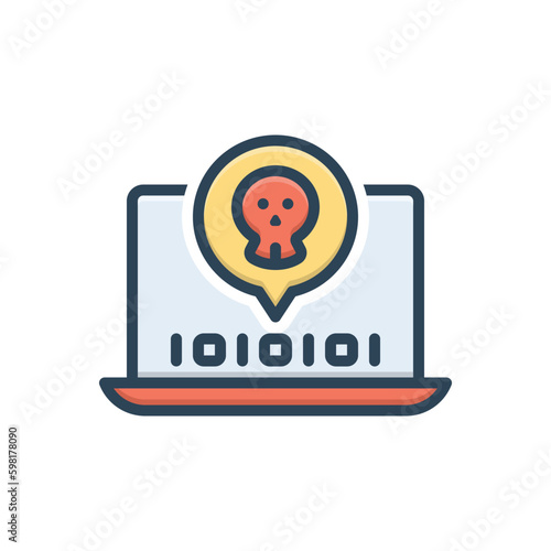 Color illustration icon for fatal 