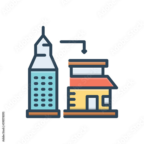 Color illustration icon for formerly 