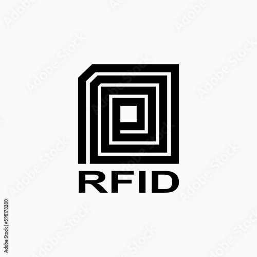 RFID or Radio Frequency Identification Vector Icon for Apps and Websites. 
