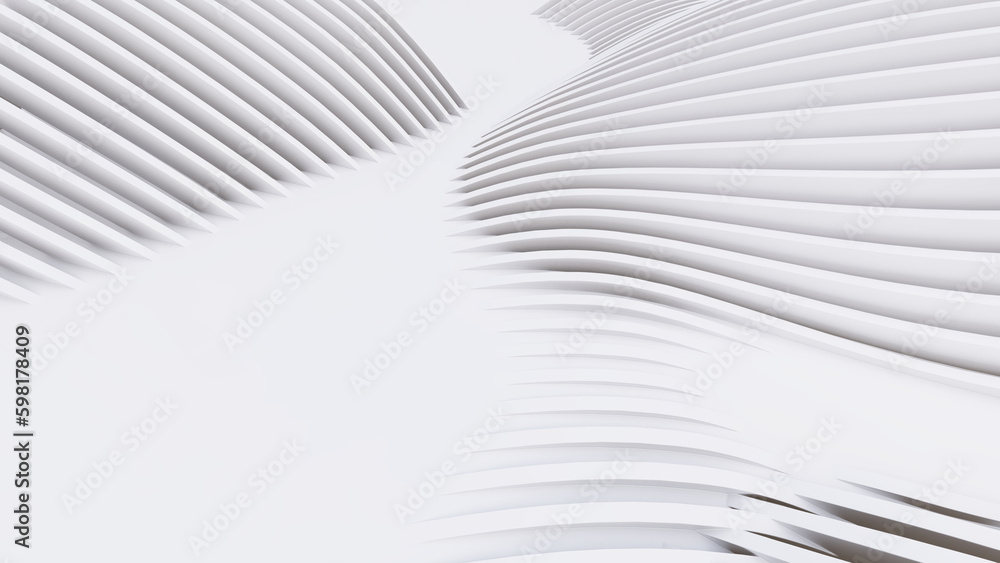 Abstract Curved Shapes. White Circular Background. Abstract Curved Shapes. White Circular Background.