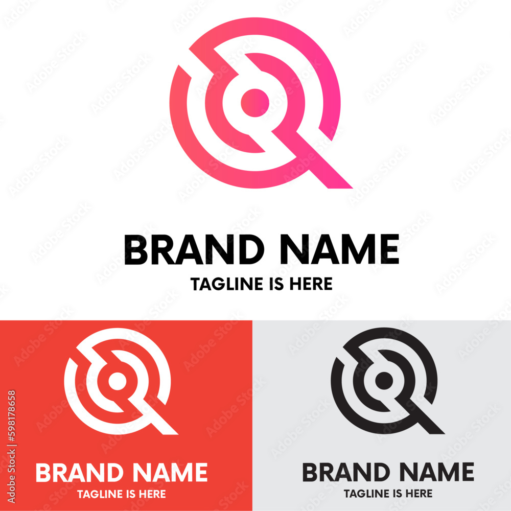 Letter q with target icon concept logo design
Letter q with target icon concept logo design