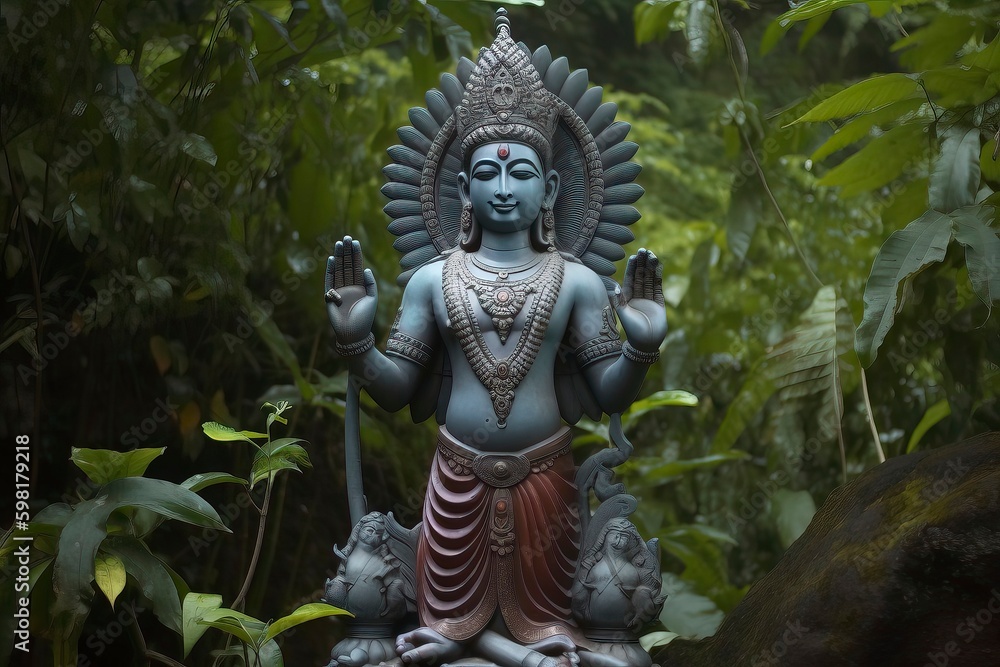 Lord Vishnu , Hindu God. Generative AI