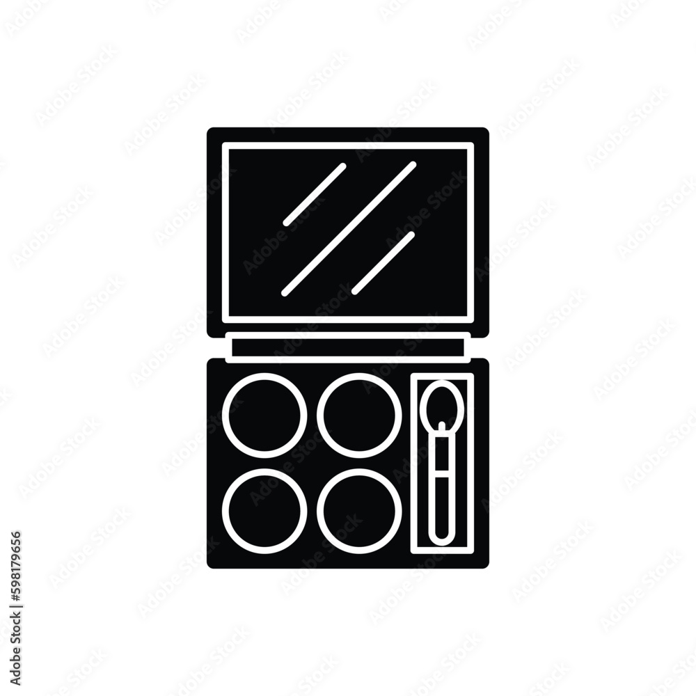 Eyeshadow makeup palette silhouette icon. Cosmetic concept. Vector illustration Eyeshadow makeup palette silhouette icon. Cosmetic concept. Vector illustration