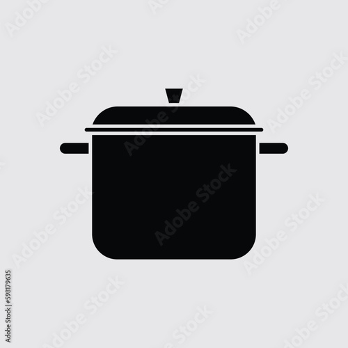 Stew pan silhouette icon. Vector illustration