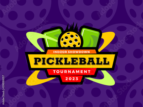 A bold and energetic vector logo for your next pickleball tournament.
