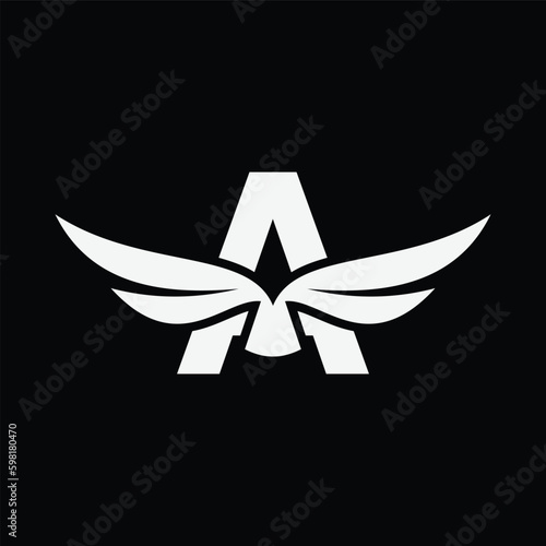 letter A eagle wings logo vector simple modern and sleek