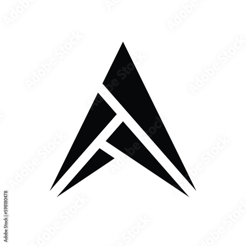 letter A black arrow triangle logo vector