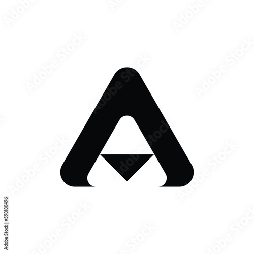 letter A black arrow triangle logo vector