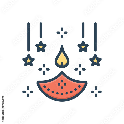 Color illustration icon for festival 