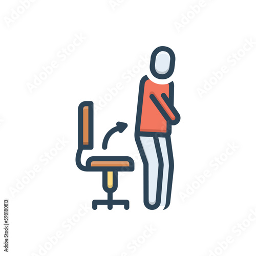 Color illustration icon for stood 