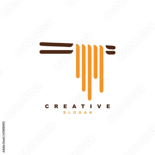 Simple minimal noodle ramen with chopstick logo design restaurant or shop