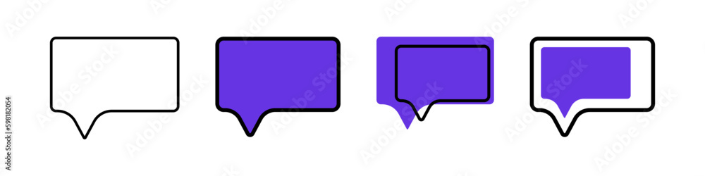 Blank speech bubbles icon set. Vector isolated on white background. Blank speech bubbles icon set. Vector isolated on white background.