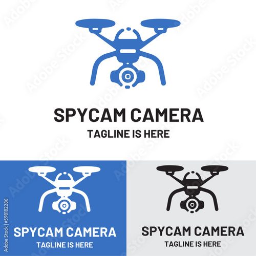 Drone with spycam camera logo concept
 photo