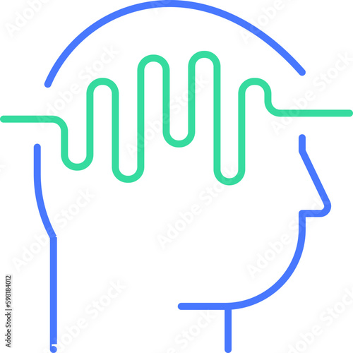 Brain waves line icon