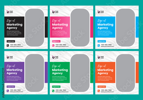 Digital marketing and corporate social media post and web banner design template