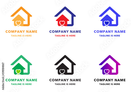 Love house corporate real state logo 