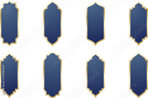 Set of Islamic Shape Illustration. flat Islamic door and arabic window Shape Illustration. Muslim oriental shapes design for Ramadan. Good for Islamic Design, Label, Sign, Sticker