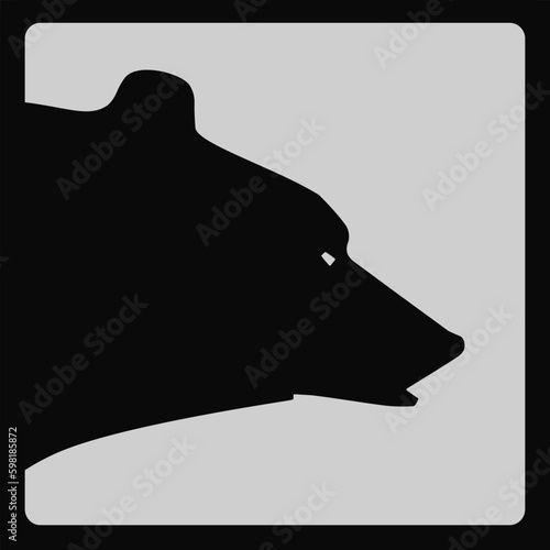 grizzly bear head, icon logo