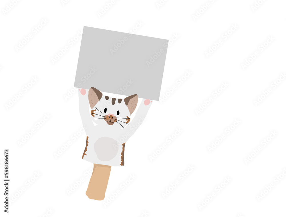 Obraz premium puppet funny cartoon cat