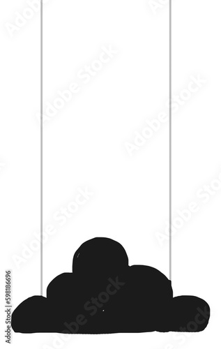  silhouette illustration of a cloud isolated on white photo